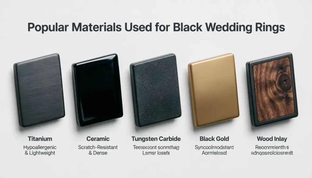 Popular Materials Used for Black Wedding Rings