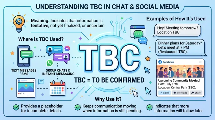 What Does TBC Mean in Text, Chat, and Social Media?