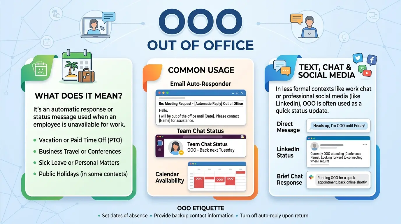 OOO Full Form Meaning in Text, Chat, and Social Media